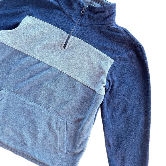 Children’s Place Boys Blue Colour  Block Quarter Zip Fleece Sweater 10-12 - Picture 2 of 5